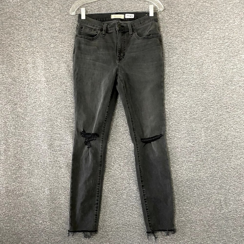 Madewell Women's Size 28  9" Mid Rise Gray Distressed Denim Skinny Jeans